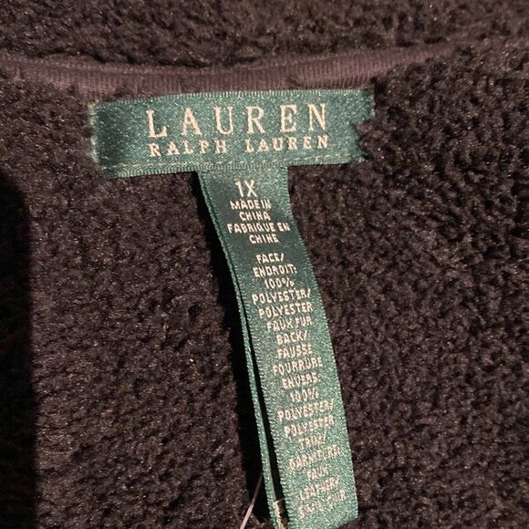 Ralph Lauren fleece lined zip front jacket size 1X - Picture 3 of 9